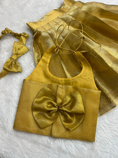 Golden Designer MiniPattu with Headband