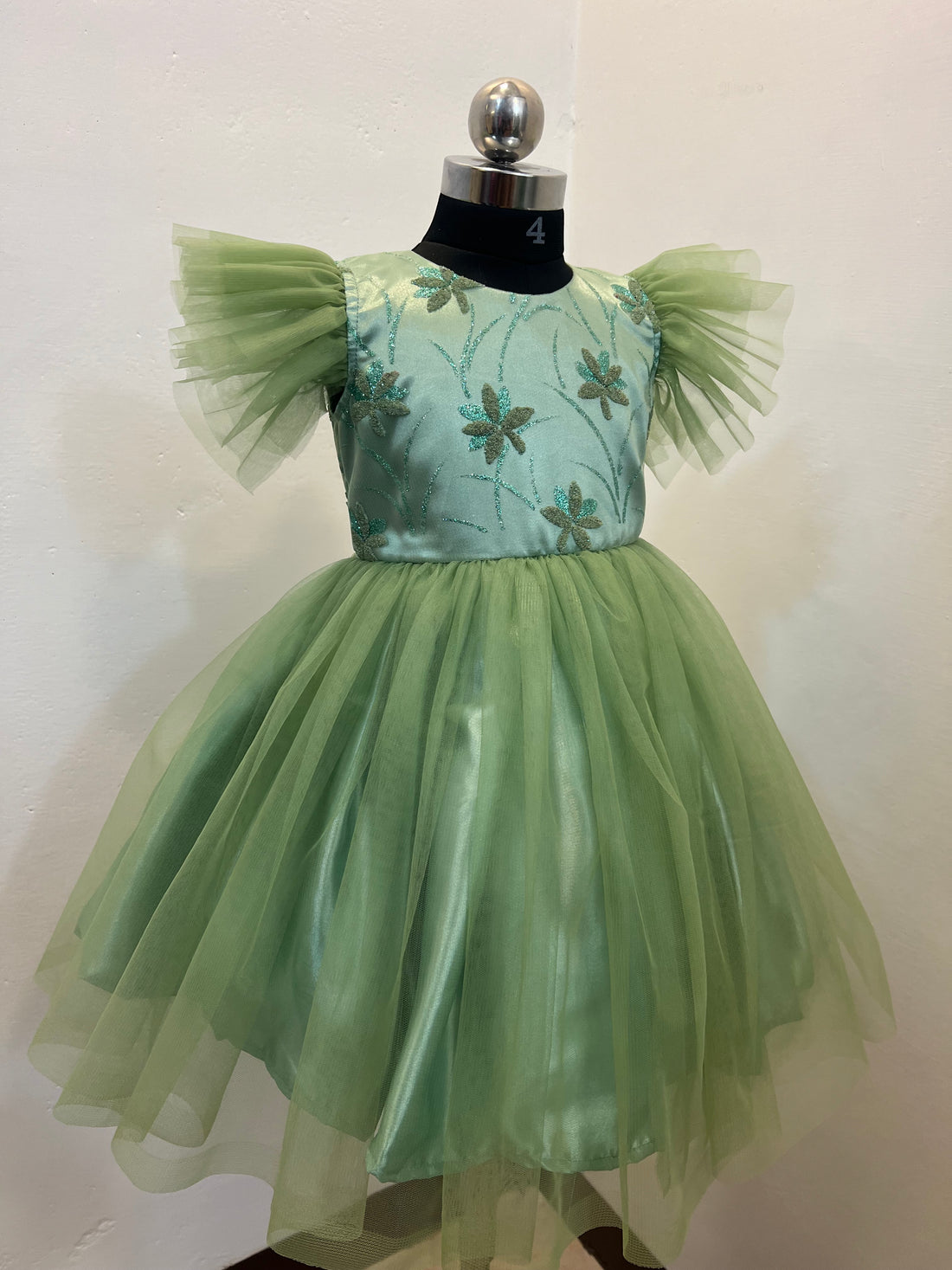 Glitter Green Mom and Daughter Combo Dress