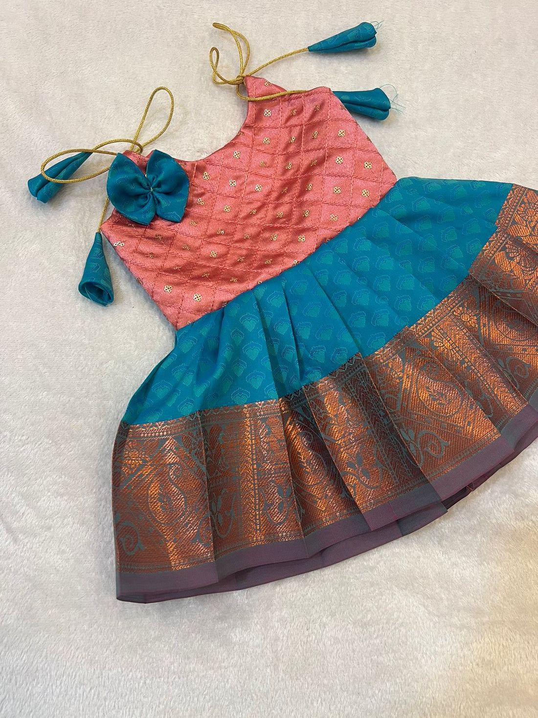 Arthi Blue Peach Frock