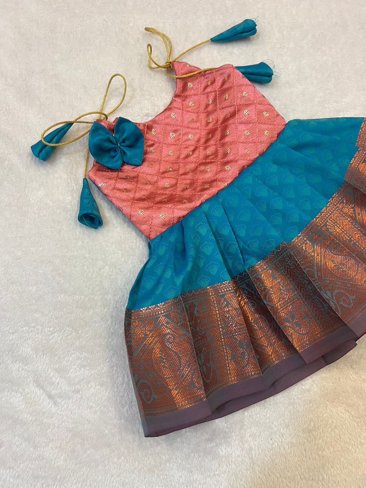 Arthi Blue Peach Frock