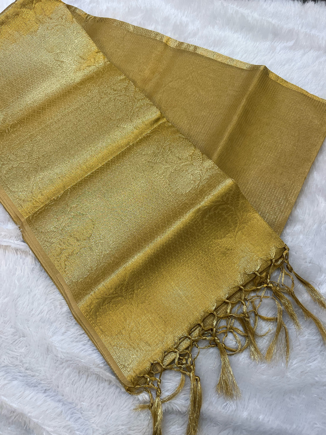 Golden tissue silk Minipattu with Golden Saree